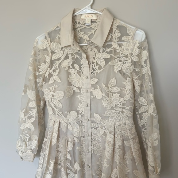 💕Erin by Erin Fetherston Crochet Cream Dress - 2 Petite - Picture 2 of 8